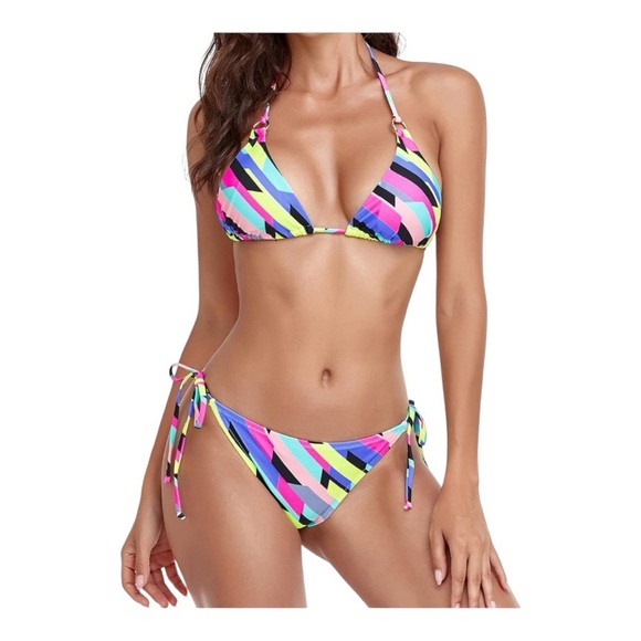 RELLECIGA Women's Cheeky Bikini Bottom Push up Triangle Bikini Swimsuit Neon - Picture 1 of 15